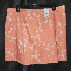 J Crew Women's Peach & Creme Color Mini Skirt Fully Lined Size 12 New With Tags